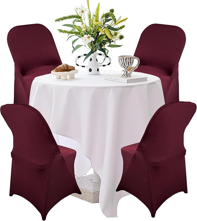 40PCS Stretch Spandex Folding Waterproof Chair Covers,Universal Fitted Chair Cover Protector for Wedding Party Banquet Holidays Celebration Decoration(Burgundy)