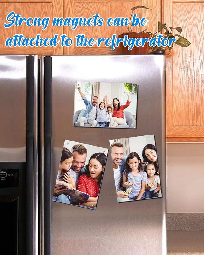 10 Pack Acrylic Picture Frame 5×7 Clear Double Sided Magnetic Photo Frame - Frameless Baby Friend Family Picture Desktop Display with Support Stand and Gift Boxes