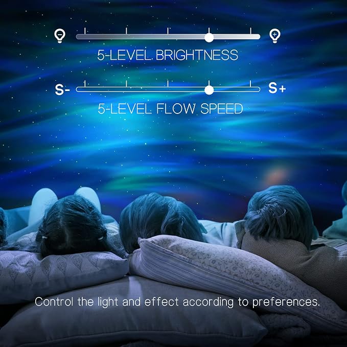 Northern Galaxy Light Aurora Projector with 33 Light Effects, Night Lights LED Star Projector for Bedroom Nebula Lamp, Remote Control, White Noises, Bluetooth Speaker for Parties White