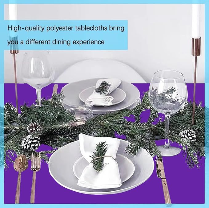 10 Pack Purple Tablecloth 60x102 inch Polyester Fabric Tablecloths for 6 Foot Rectangle Tables Wrinkle Resistant Linen Tablecloth Washable Table Covers for Party Wedding Events and Camping