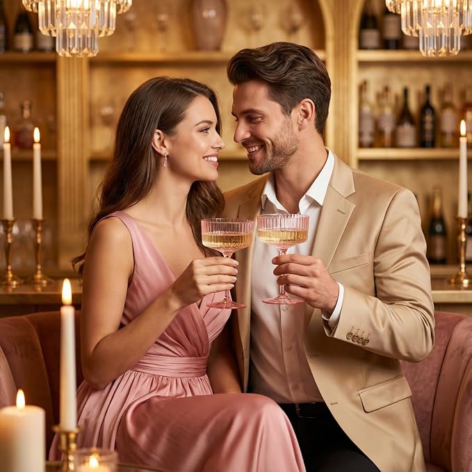 LIYH 20pcs Pink Martini Glasses 10 Oz Martini Glasses Plastic Disposable Pink Coupe Glasses Plastic Champagne Tower Disposable Martini Cups Perfect for Any Party,Bar,Cocktail,Beverage,Party