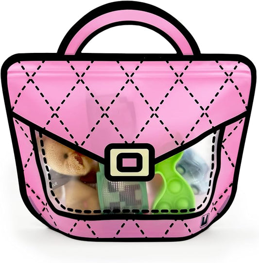20 Pack Gift Bags for Kids Birthday Party Supplies - Bulk Goodie Bag for Candy, Snacks, or Favors with Resealable Ziplock Seal (Pink/Small)