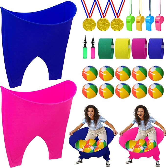 Granny Pants Yard Game Set, Granny Pants Party Outdoor Game with Bouncy Balls and Pump, Outdoor Tossing Games for Adults,Family Reunion Backyard Field Games Set