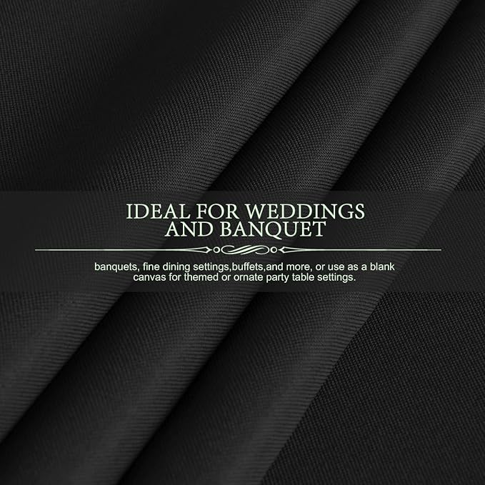 Black Table Cloths Rectangle, 6 Pack 60 x 102 Inch, Polyester Washable Fabric Tablecloth for Wedding Banquet, Restaurant, Parties