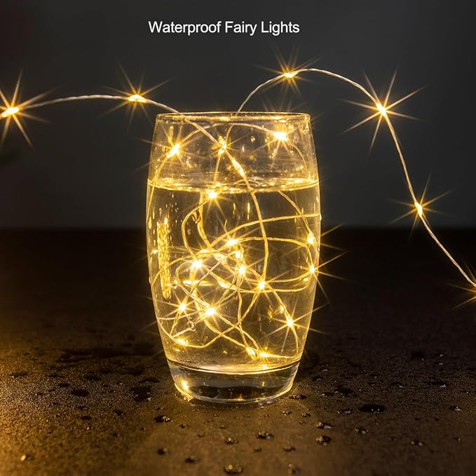 Plug in Fairy Lights 100FT 300 LED Waterproof Silver Wire LED Twinkle String Lights with Remote for Living Room Bedroom Patio Porch Garden Christmas Tree Wedding