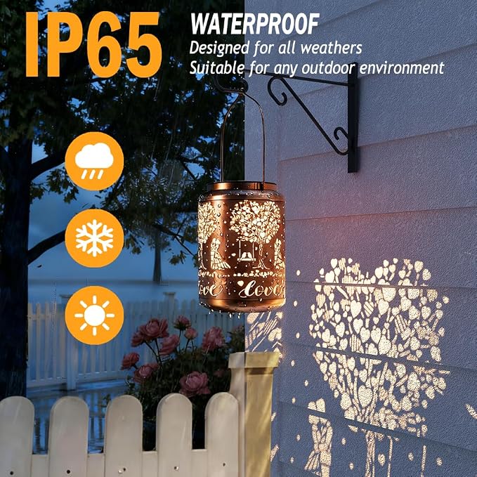 Solar Lanterns Outdoor Garden Decor Gifts for Her Wife Husband Him Couple Ideal Gift for Wedding Romantic Birthday Anniversary Valentines Bridal Shower