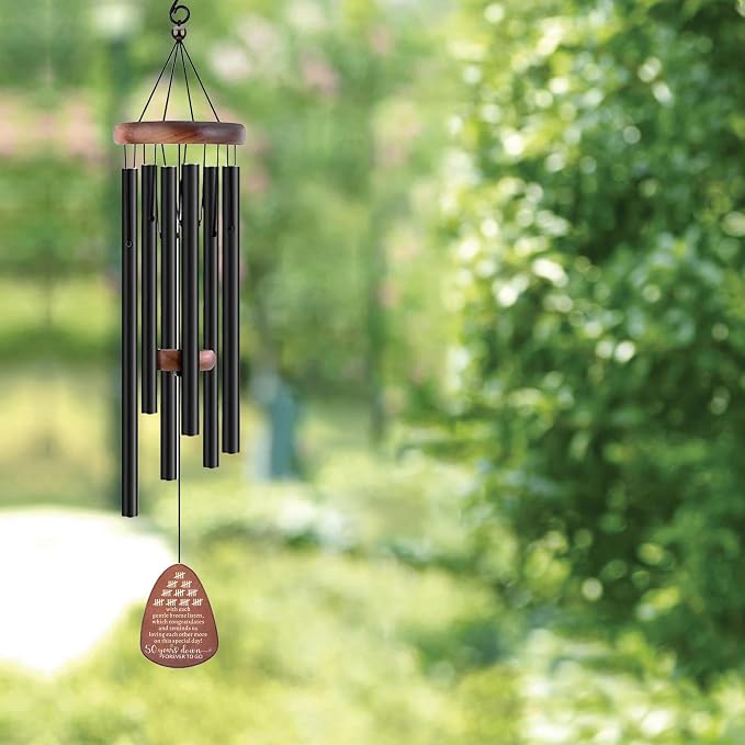 50th Anniversary Wedding Wind Chime, Happy 50th Anniversary Romantic Gifts for Couple, Parents, Wife, Husband, Friends, Golden Anniversary Keepsake Gifts Ideas