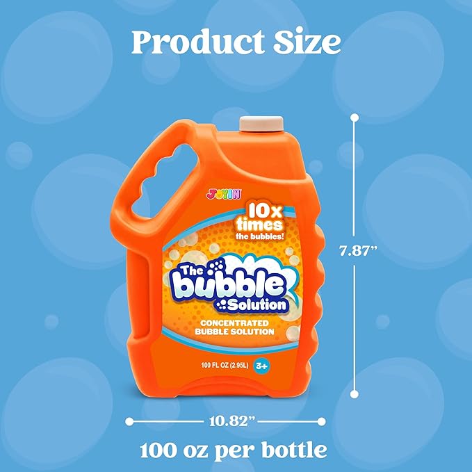 JOYIN 100 Oz Concentrated Bubble Solution (up to 8 Gallon) for Large Party in Summer Celebrations, Party Favor, Bubble Summer Toy, Classroom Prizes, Easter (Orange)