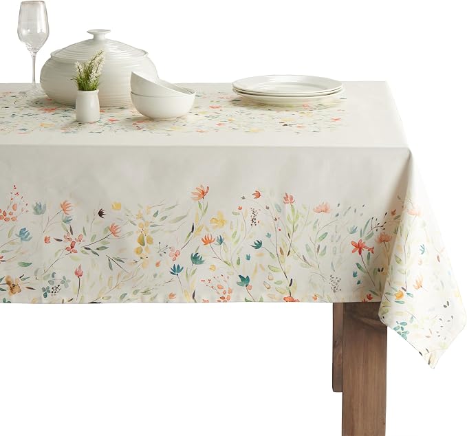 Maison d' Hermine Table Cloth Rectangle Table 100% Cotton 70 x 140 Inches Tablecloth Reusable Decorative for Dining Kitchen Room Farmhouse Party Home Hotel Restaurant Spring Summer - Colmar