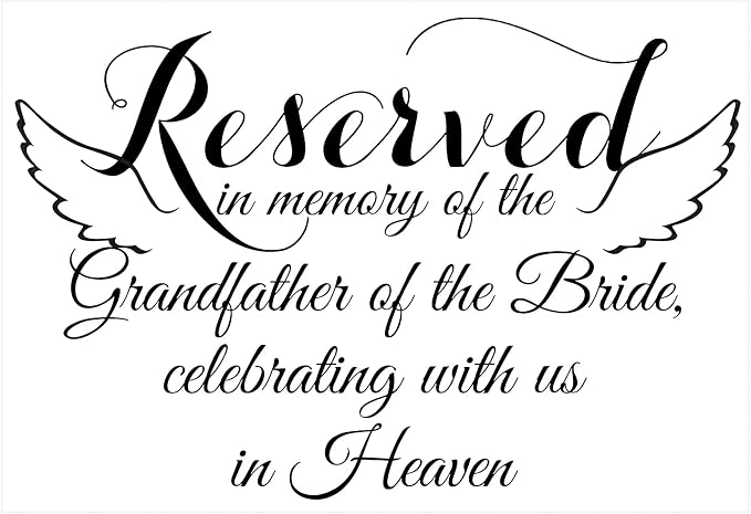 Wedding Memorial Sign, In Loving Memory, This Way Sign, 9.84 x 7.48 inches, Paper