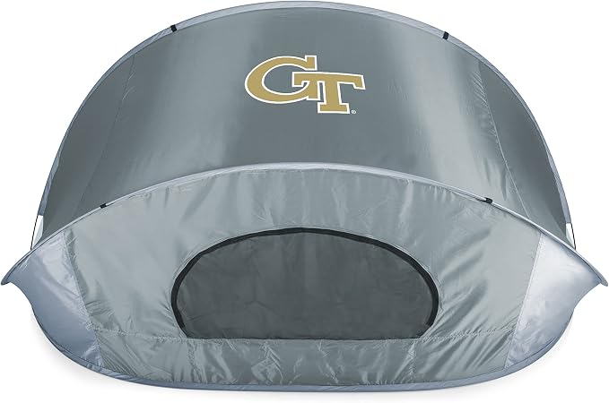 PICNIC TIME NCAA Georgia Tech Yellow Jackets Manta Portable Beach Tent, Pop Up Tent, Beach Sun Shelter Pop Up, (Gray with Black Accents)