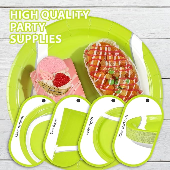 250Pcs Tennis Party Decorations Green Tennis Themed Plates Napkins Cups Forks Disposable Sports Ball Theme Tableware Set for Sports Fans Kids Baby Shower Birthday Picnic Party Supplies Serves 50