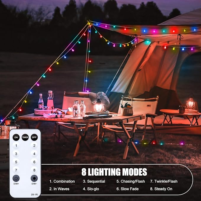 Minetom Globe String Lights, 33 Feet 100 Led Fairy Lights Plug in, 8 Modes with Remote Mini Globe Lights for Indoor Outdoor Bedroom Party Garden Christmas Tree Easter Decoration, Pink + Multicolor