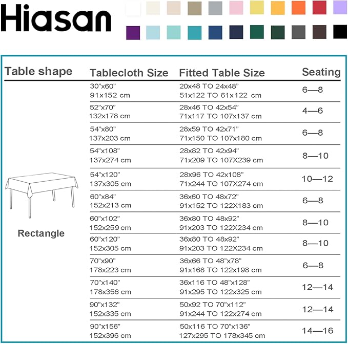 Hiasan Tan Rectangle Tablecloth - Waterproof Washable Polyester Fabric Table Cloth for Buffect Dining Birthday Party Wedding, 70 x 108 Inch