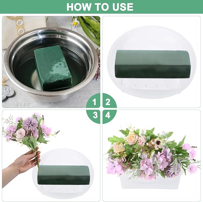 M METERXITY 18-Pack Floral Foam Round Bowls, 6.3 Inch Round Arrangements DIY Floral Bowls, Flower Arrangements Round Floral Supplies for Holiday/Wedding/Party/Birthday Decor [White]
