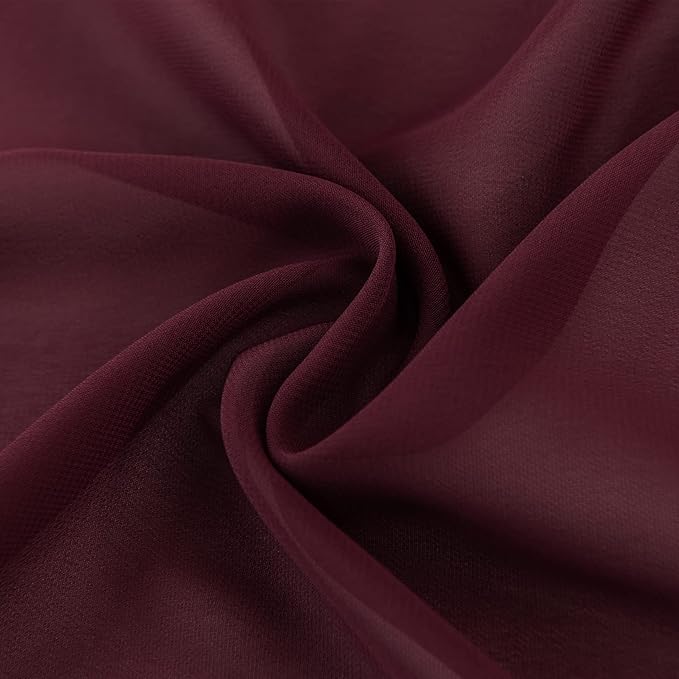 12Pack 9ft Christmas Chiffon Table Runner 14x108 Inch Sheer Romantic Table Runner for Wedding Birthday Party Bridal Shower Outdoor Decoration -Burgundy
