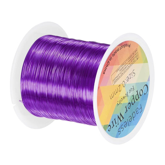 0.2mm Jewelry Wire, 32 Gauge 328FT Craft Wire Copper Beading Wire for Jewelry Making/Planting/Weaving/DIY Crafting, Soft Metal Wires [100M, Purple]