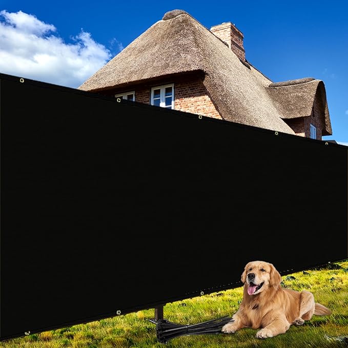 Shade&Beyond 5'x45' Black Privacy Screen Fence Cover 170 GSM Fencing Mesh Fence Panel for Wall Garden Yard Backyard Indoor Outdoor Home Decoration