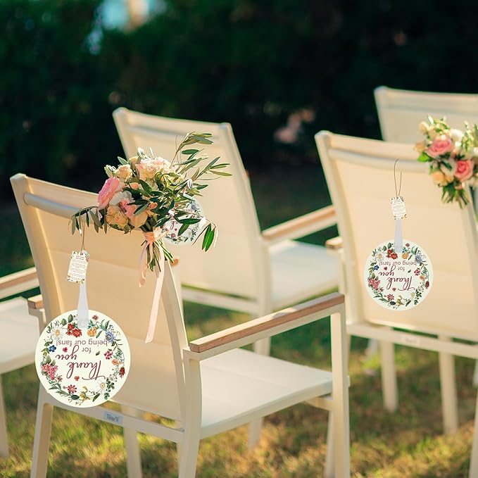 Cinrobiye 100 Sets Wedding Hand Fans Bulk for Guests, Handheld Fans with Thank You Cards, Outdoor Bridal Shower Favors