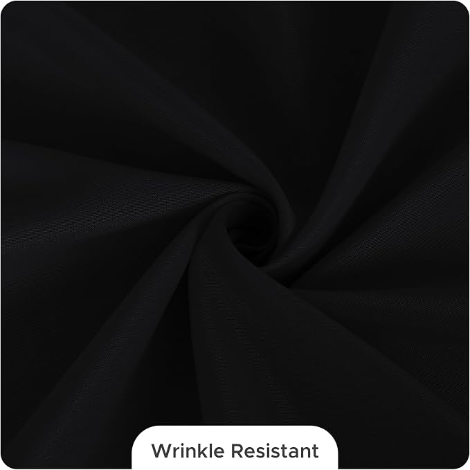 Fitable 8 Pack Rectangle Tablecloths: Stain Resistant Wrinkle Free Table Clothes, Washable Reusable Polyester Table Covers for Wedding Party Birthday Banquet Reception(Black, 90x132 Inch)