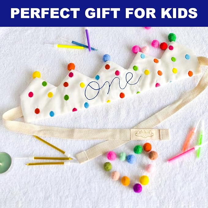 Personalized Hand Embroidered Birthday Hats Unique Happy Birthday Crowns Cute Party Hat for Boy Girl Fit All Ages