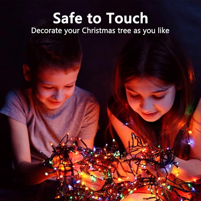 100FT 2000 LED Cluster Christmas Lights, Christmas Tree Lights Outdoor Indoor with 8 Modes & Timer & Remote, Firecrackers String Lights Waterproof for Garland Party Xmas Decorations, Multicolor