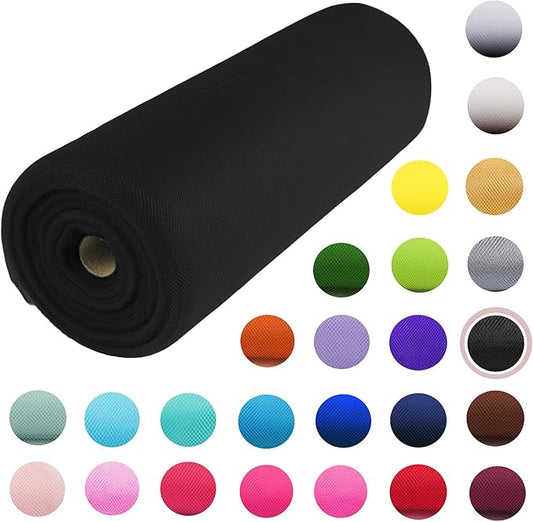 Craft And Party, Black Fabric Tulle Roll 54 Inch by 40 Yards (120 ft) Fabric Tulle Bolt for DIY Tutu Skirt, Wedding and Decoration (Black)