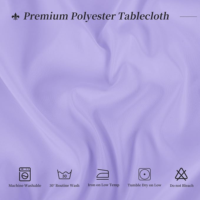 12 Pack Round Tablecloth 120 Inch - Lavender Polyester TableCloth for Round Table, Premium Lavender Tableclothes Washable Fabric Table Cover for Wedding Party Banquet Restaurant Reception Dining