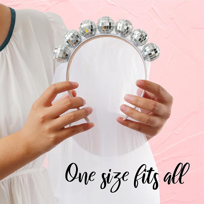Pop Fizz Designs Last Disco Bachelorette Party Veil for Brides