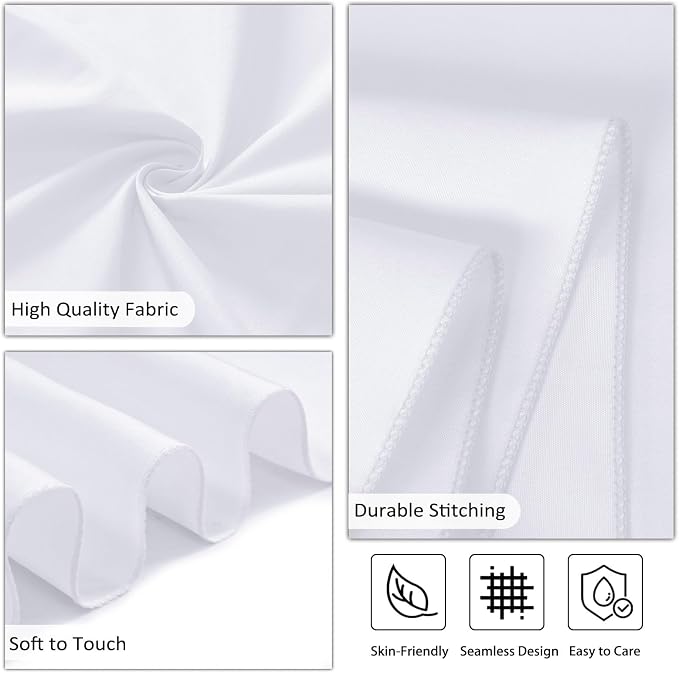 8 Pack White Table Cloth 90 x 132 Inch Rectangular Tablecloths for 6 Foot Rectangle Tables, Wrinkle Resistant White Tablecloth Washable Polyester Fabric Table Covers for Party Wedding Banquet