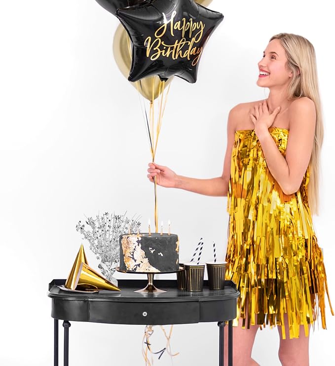 24 Pack Silver Metallic Foil Spray Centerpiece Star Table Decoration Burst Table Centerpieces for Birthday New Year Wedding Anniversary Graduation Party Supply (Silver)