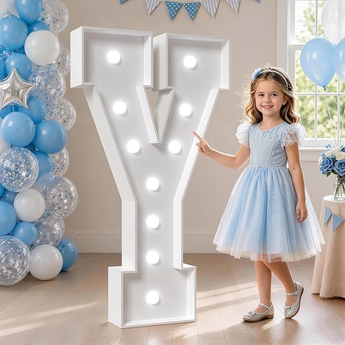 Marquee Letters - Cool Light Up Letters Y for Birthday, Anniversary & Baby Shower Decor (DIY Kit) 25pcs Accessory Set