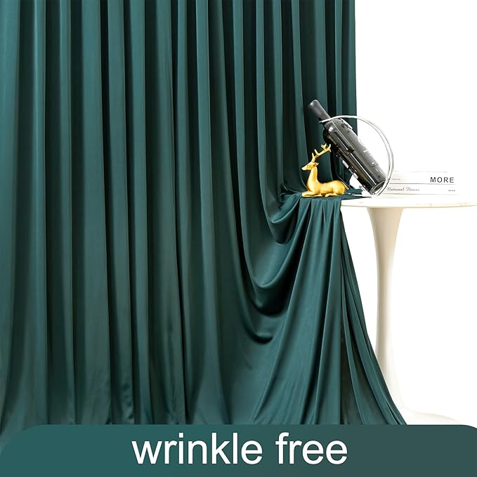 Hunter Green Backdrop Curtain for Parties Wrinkle Free Dark Green Photo Curtains Backdrop Drapes Fabric Decoration for Baby Shower Birthday Party Photography 5ft x 8ft,2 Panels