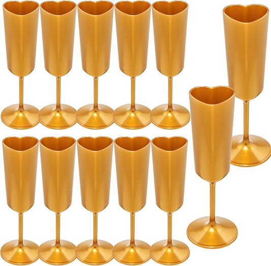 Valentines Day Heart Shaped Wine Glass 6 OZ Elegant Plastic Reusable Wedding Champagne Flutes Galentines Party Acrylic Wine Colored Cups Mimosa Cocktail Toasting Goblets for Birthday Bridal Fancy