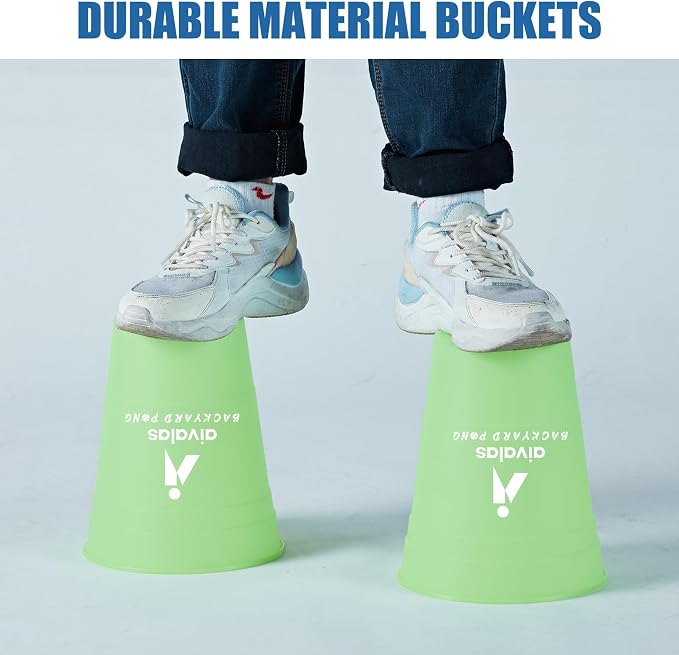 Aivalas Yard Pong Giant Outdoor Toss Games – XL Buckets with Basketball-Style Play, Portable Backyard Lawn Beach Camping Throwing Game for Adults Teens & Family – Includes Carry Bag, Easy to Store