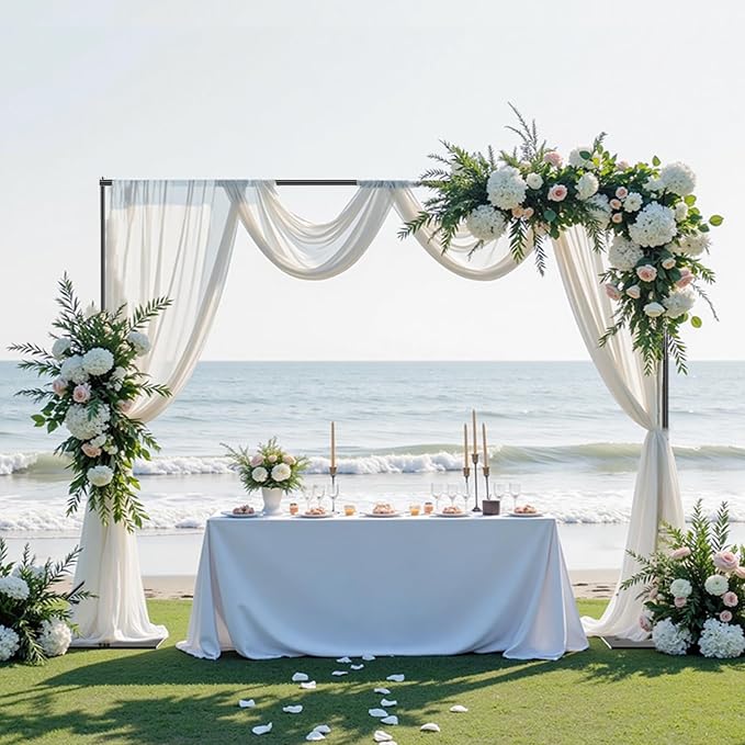 EMART Backdrop Stand,10x7ft(WxH) Adjustable Photo Background Stand with Upgrade Rod,Heavy Duty Flat Base,Metal Pipe and Drape Frame for Wedding,Birthday Party,Decorations,Photography Studio