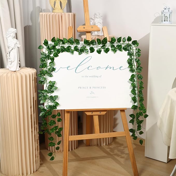 CEWOR 10 Pack Artificial Vines for Room Decor, Artificial Ivy Greenery Garland Fake Vines Hanging Plants Backdrop, Faux Green Leaves for Home Bedroom Wall Decoration