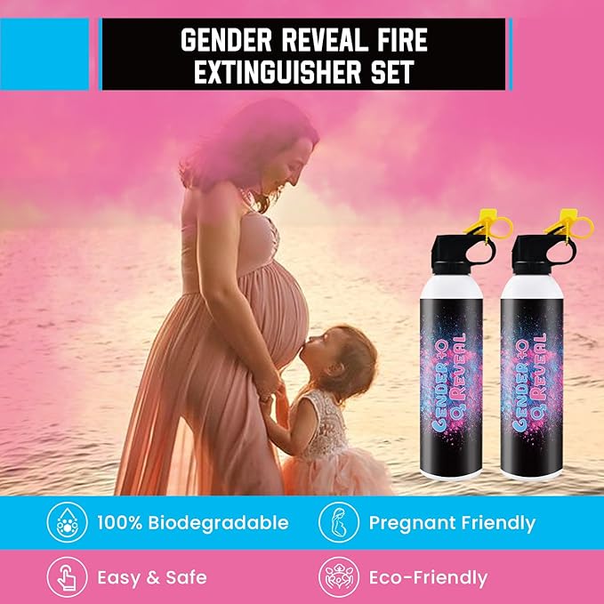 Gender Reveal Fire Extinguisher Pink or Blue 2Pack Gender Extinguisher Gender Reveal Smoke Powder for Boy or Girl Baby Gender Reveal Ideas Biodegradable Color Powder Smoke for Gender Reveal