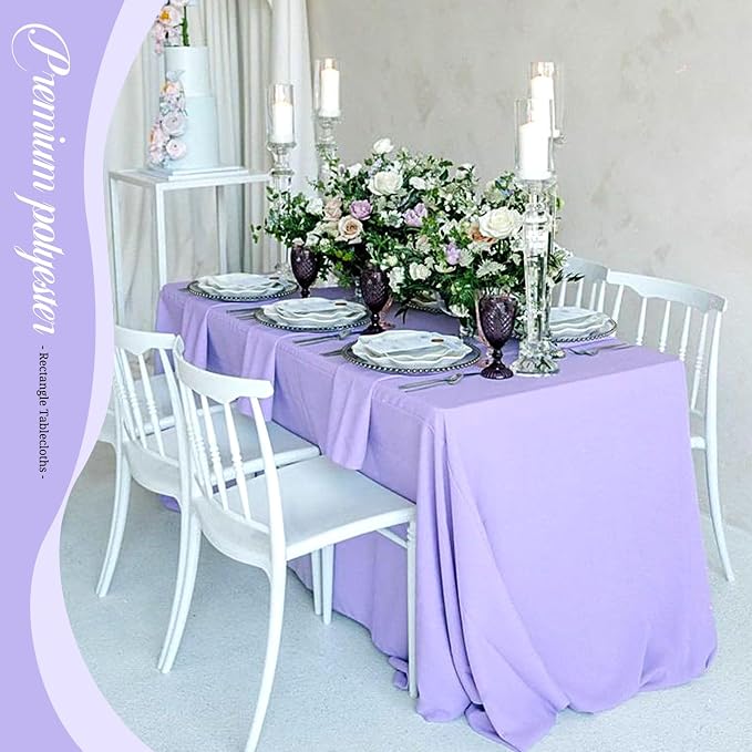 10 Pack 60 x 102 Inch Rectangle Tablecloth, Purple Tablecloth for 6 Feet Rectangle Tables, Stain and Wrinkle Resistant Washable Fabric Table Cloth for Wedding Dining Table Buffet Parties Camping