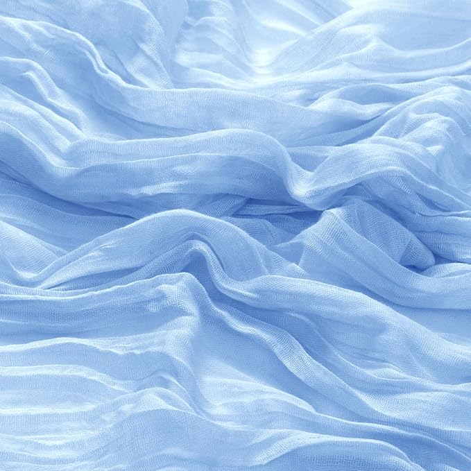 DeZerlor 50 Pack Light Blue Cheesecloth Napkins Spring Cloth Napkins Set of 50 Baby Blue Dinner Napkins Bulk 21x21 Inches for Wedding Bridal Shower Baby Shower Parties