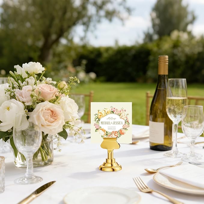 Urban Deco 36 Pieces Table Card Holder Place Card Holders 1.7 inches Gold Steel Card Holders for Photos, Food Signs, Memo Notes, Weddings, Restaurants, Birthdays(Gold 36PK)