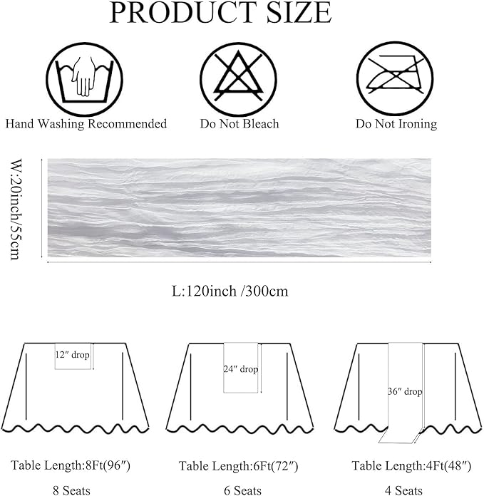 6Pack White Cheesecloth Table Runner 10Ft Gauze Table Runner White Cheese Cloth Table Runners Long Sheer Fabric Tablerunners for Wedding Party Bridal Shower Thanksgiving Christmas