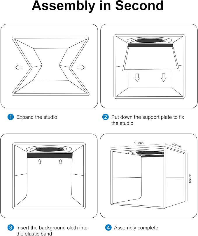 PULUZ Mini Photo Studio Light Box, Photo Shooting Tent kit, Portable Folding Photography Light Tent with CRI >95 104pcs LED Light & 6 Kinds Double-Sided Color Backgrounds for Small Size Products