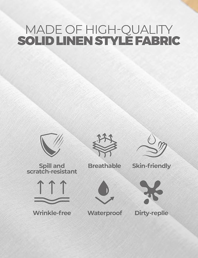 Decorelia White Washable Table Cloths for 8 Ft Rectangle Tables-4 Pack, Washable Polyester Rustic Faux Linen Rectangular Table Cloth Cover for Wedding,Outdoor,Events, Party,Banquet,Dining, 60x120 Inch