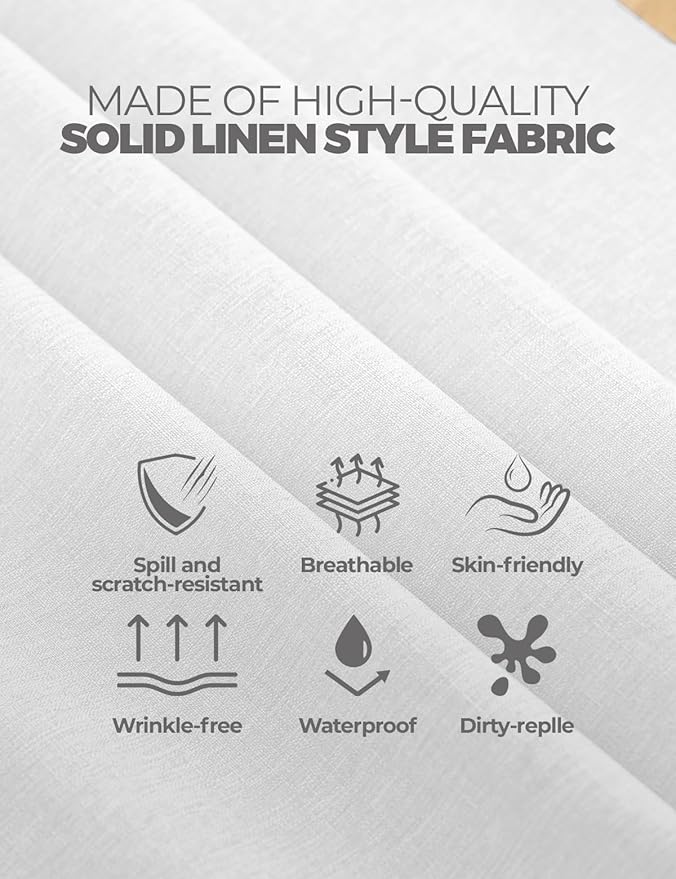 Decorelia White Reusable Table Cloths for 6 Ft Rectangle Table-2 Pack, Waterproof Washable Polyester Rustic Rectangular Table Cloth Cover for Wedding,Outdoor,Events, Party,Banquet, Dining, 60x102 Inch