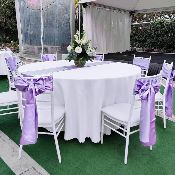 15 Pack Light Purple Satin Table Runners 12 x 108 Inch Long Table Runners for Rectangle Round Tables,Smooth Satin Table Runner for Wedding,Birthday Party Banquets Graduation Engagements Decoration