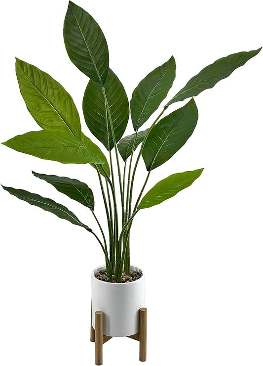 GreenBoxx Bird of Paradise Artificial Plant Fake Tree Fake Banana Leaf Plant Tropical Palm Trees Potted Plants | Home Indoor Modern Decor Natural Decoration | Large Realistic Leaves