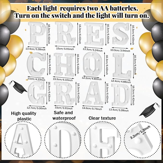 Honoson 9 Pcs Preschool Decorations LED Lights Sign Neon Lights Preschool Table Decoration for Back to School Kindergarten Party Supplies 2026