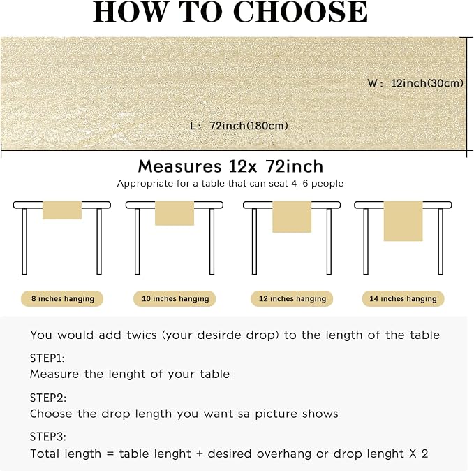 6 Packs 12 x 72 inches Sequin Table Runner, Champagne Glitter Table Runner for Birthday Party Supplies Wedding Engagement Baby Shower Holiday Celebration Event Decorations