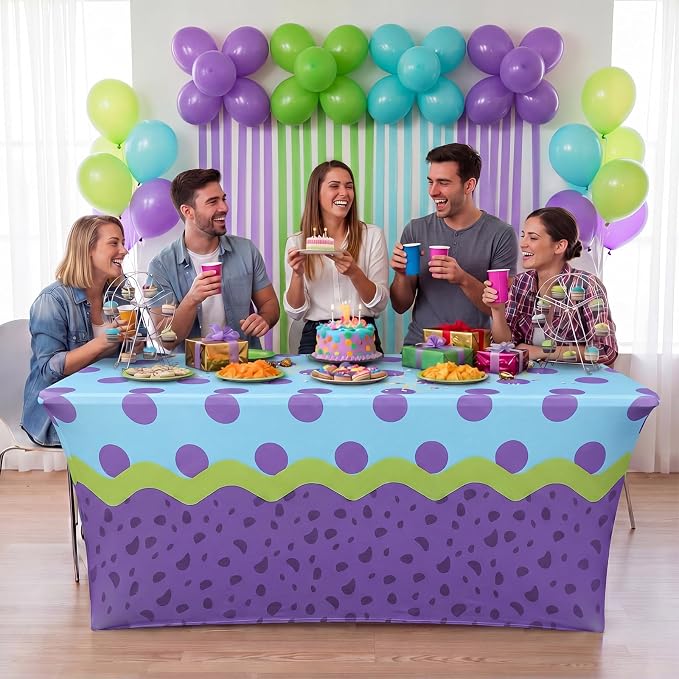 Frienda 1 Pcs Monster Birthday Party Tablecloth Decorations Milk Silk 71 x 30'' Monster Table Cloth Rectangle Table Cover for Cartoon Birthday Baby Shower Decorations